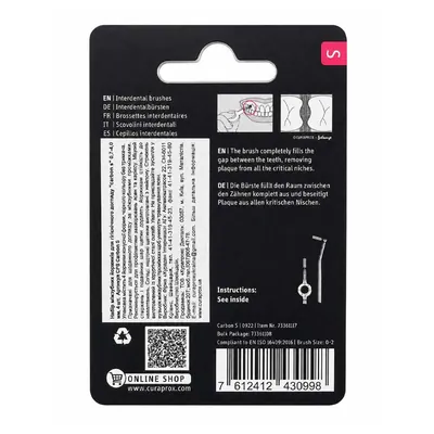 Набір йоржиків міжзубних Curaprox Carbon Refill CPS S без тримача, Black is White, 4 шт