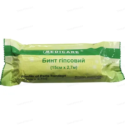 Бинт гіпсовий Medicare Plaster of Paris bandage15 см х 2,7 м