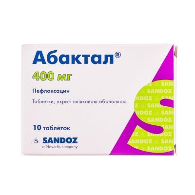 Абактал таблетки, п/плен. обол. по 400 мг №10