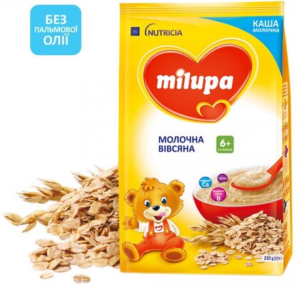 Каша молочна Milupa вівсяна для дітей з 6 місяців, 210 г