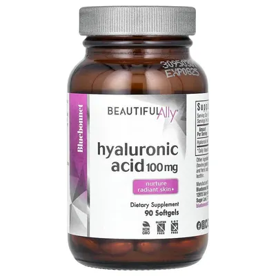 Гіалуронова Кислота Bluebonnet Nutrition Beautiful Ally Hyaluronic Acid 100 мг, 90 гелевих капсул