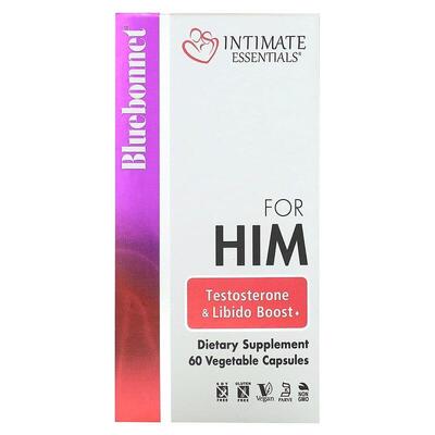 Комплекс для мужчин Bluebonnet Nutrition Intimate Essentials for Him Testosterone Libido Boost, 60 растительных капсул
