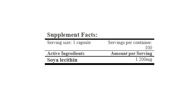 Лецитин Amix Nutrition Lecithin 1200 мг, 100 гелевых капсул