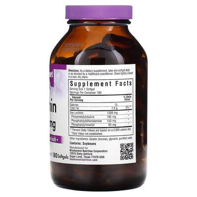 Лецитин Bluebonnet Nutrition Lecithin 1365 мг, 180 мягких желатиновых капсул