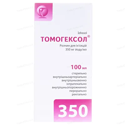 Томогексол розчин д/ін. 350 мг йоду/мл по 100 мл №1 у флак.