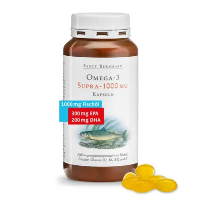 Омега-3 Sanct Bernhard Omega-3 supra 1000 mg (EPA 300, mg DHA 200 mg), 120 капсул
