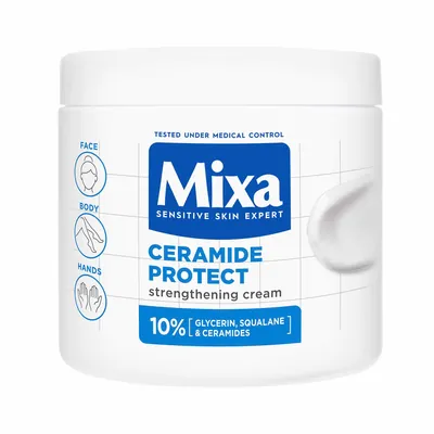 Крем для обличчя, тіла та рук Mixa Ceramide Protect зміцнюючий з керамідами для дуже сухої шкіри, 400 мл