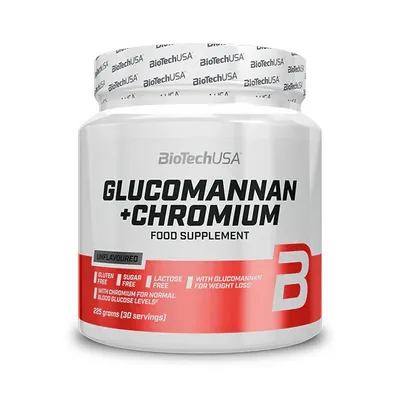 Глюкоманнан та хром Biotech Glucomannan + Chromium без смаку, 225 г