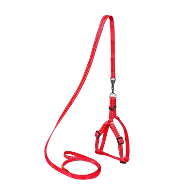 Шлея Collar DOG Extreme 07023 нейлон с поводком, красный, 10 мм*28-40 см