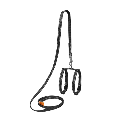 Шлея для морских свинок Collar Dog Extreme с поводком 1х12-22 см черная