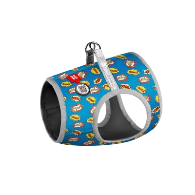 Шлея для собак Collar WauDog 2901 Clothes c QR паспортом, малюнок "ВАУ", розмір XS2, обхват грудей 28-31 см, обхват шиї 20-22 см