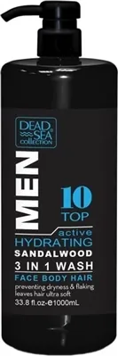 Гель для душу чоловічий Dead Sea Collection Тop10 3 в 1 для волосся, обличчя та тіла, 1000 мл
