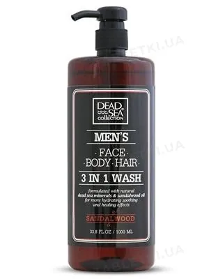 Гель для душу чоловічий Dead Sea Collection 3 в 1 Sandalwood для тіла, волосся і обличчя, 1000 мл