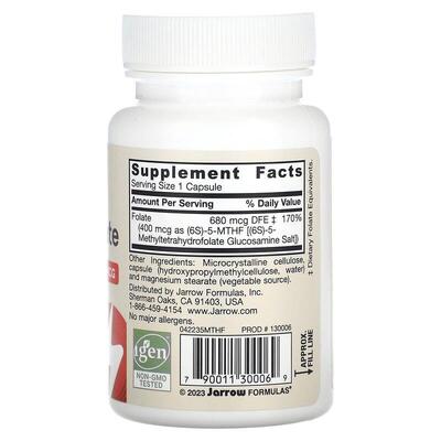 Метилфолат усиленного действия Jarrow Formulas растительные капсулы по 400 мкг №60