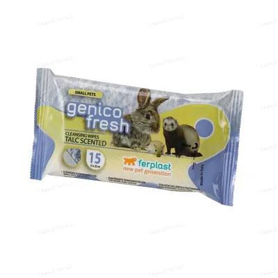 Серветки вологі для гризунів Ferplast Genico Fresh Rodent Talc очищаючі, 15 штук