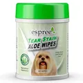 Серветки для собак Espree Aloe Tear Stain Wipes з алое вера і ромашкою для догляду за очима собак, 60 штук