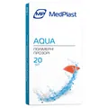 Набір пластирів MP MedPlast AQUA на полімерній основі, розміром 19 мм х 72 мм, прозорі, 20 штук
