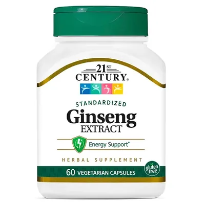 Екстракт женьшеню 21st Century Ginseng Extract вег. капсули №60