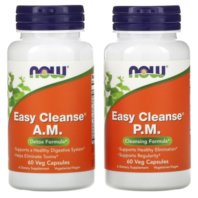 Детокс очищение организма NOW Easy Cleanse Am/Pm 2 бутылки по 60 капсул