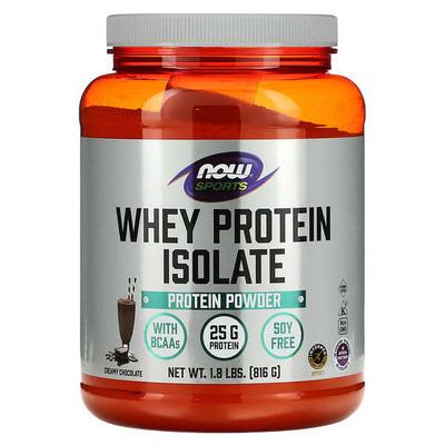 Ізолят сироваткового протеїну NOW Whey Protein Isolate смак вершкового шоколаду, 816 г