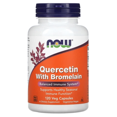Кверцетин с Бромелайном NOW Quercetin with Bromelain капсулы №120