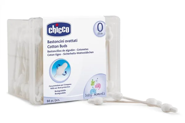 Ватяні палички Chicco з обмежувачем (10441.00), 90 шт