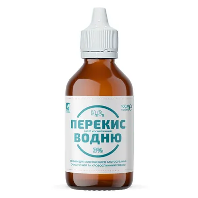 Перекис водню 3% розчин по 100 мл у флак.