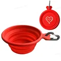 Миска 1st Choice Collapsible Silicone Pet Bowl для собак та котів складана з карабіном, 15х13х5 см, силікон, червона, 0.375 л