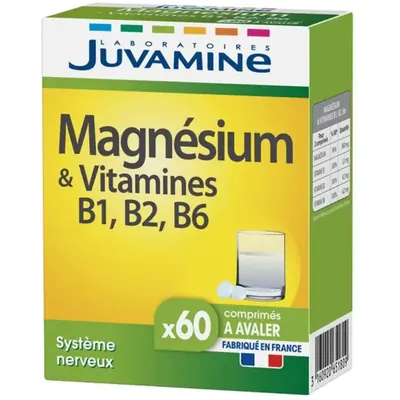 Магній + Вітаміни В1, В2, В6 Juvamine таблетки №60