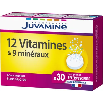 Комплекс 12 Вітамінів + 9 Мінералів Juvamine шипучі таблетки №30