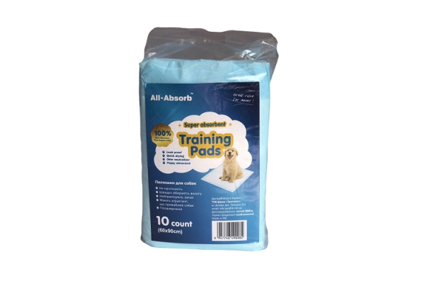 Пеленки для собак All-Absorb Basic 60 см х 90 см, 10 штук