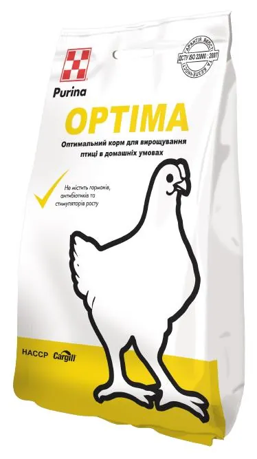 Комбікорм Purina 11007 для курчат та бройлерів домашнього утримання гроуер Optima, 10 кг
