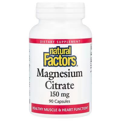 Магний цитрат Natural Factors Magnesium citrate 150 мг, 90 капсул
