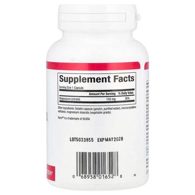 Магний цитрат Natural Factors Magnesium citrate 150 мг, 90 капсул