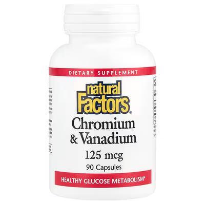 Хром и ванадий Natural Factors Chromium & Vanadium 125 мкг, 90 капсул