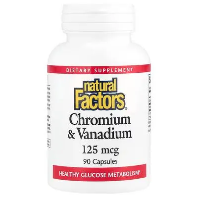 Хром і ванадій Natural Factors Chromium & Vanadium 125 мкг, 90 капсул