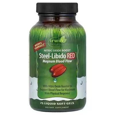 Комплекс для репродуктивного здоров'я чоловіків Irwin Naturals Steel-Libido Red, 75 капсул із рідиною