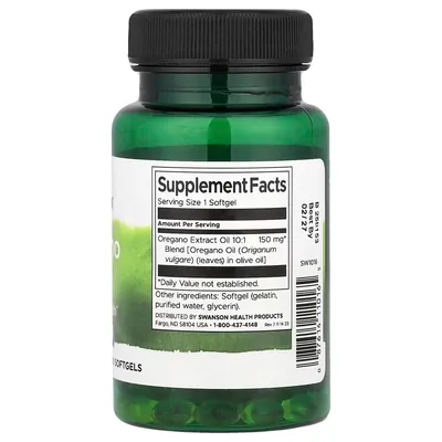 Олія орегано Swanson Oregano Oil, 120 капсул