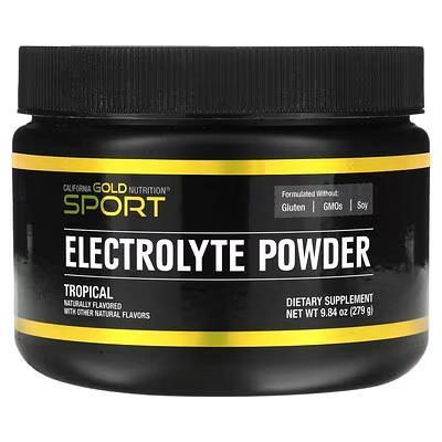 Электролиты California Gold Nutrition Sport с натуральным тропическим вкусом, 279 г