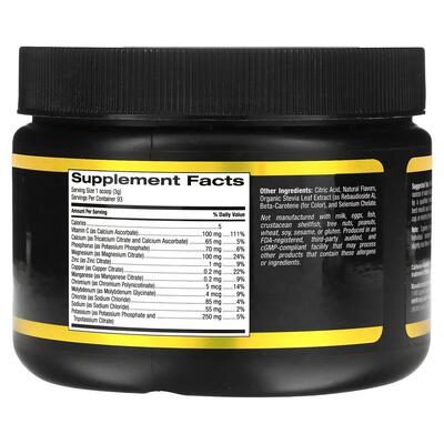 Електроліти California Gold Nutrition Sport з натуральним тропічним смаком, 279 г