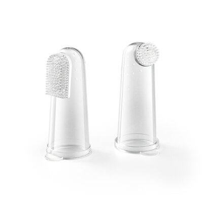 Зубная щетка BabyOno 1545 с массажем для десен прозрачная, 2 штуки