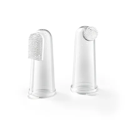 Зубна щітка BabyOno 1545 з масажем для ясен прозора, 2 штуки