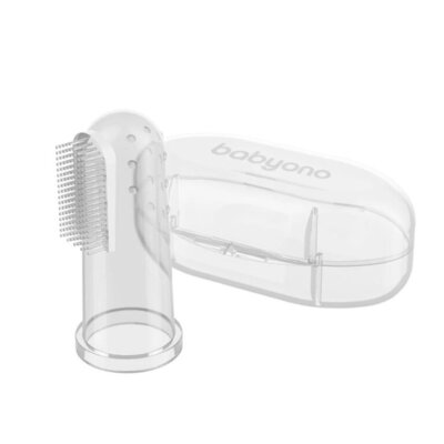 Зубная щетка BabyOno 723/01 с массажем для десен прозрачная, 1 штука