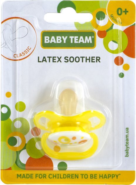 Пустышка латексная Baby Team 3220 классическая от 0 месяцев, 1 шт