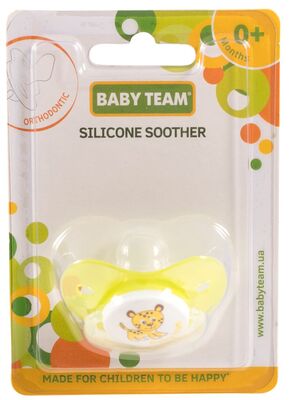 Пустышка силиконовая Baby Team 3001 ортодонтическая от 0 месяцев, 1 шт