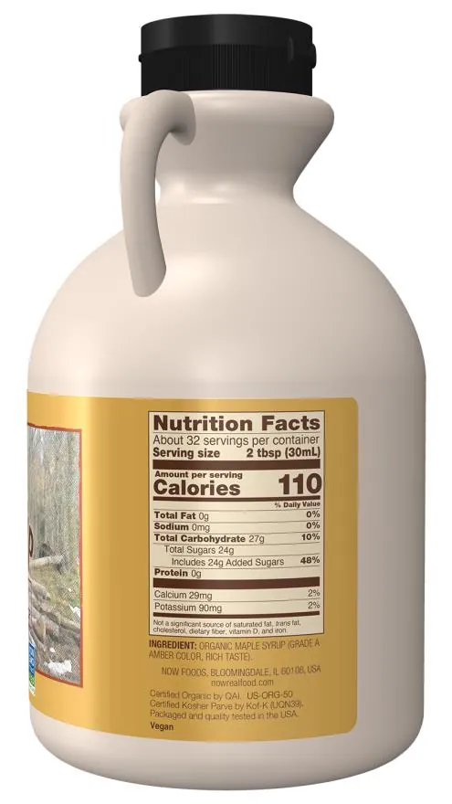 Кленовий сироп NOW Real Food Maple Syrup органічний, янтарного кольору, 946 мл