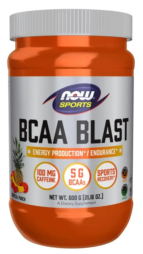 Комплекс амінокислот NOW Sports BCAA Blast порошок, тропічний пунш, 600 г