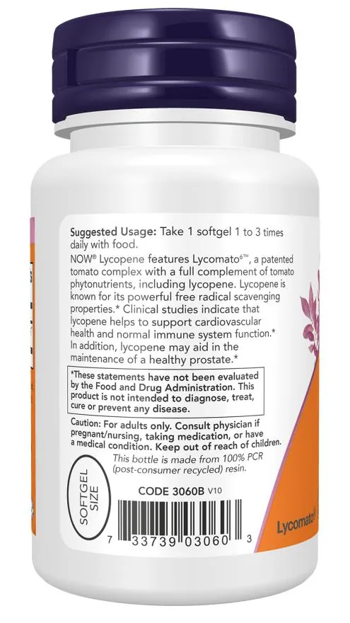 Лікопін NOW Lycopene 10 мг м'які капсули №60