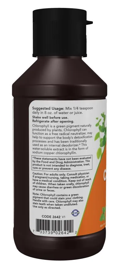 Хлорофіл рідкий NOW Liquid Chlorophyll Extra Strength з м'ятним смаком, 118 мл