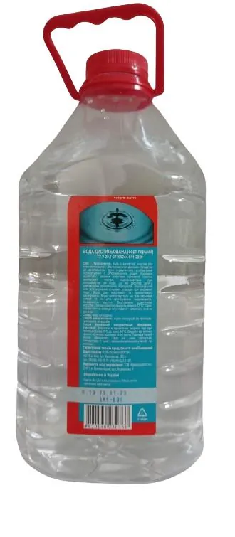 Вода дистильована (сорт перший), 5 л